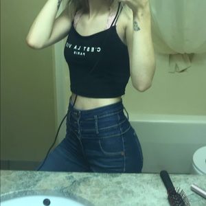 High waisted skinny jeans